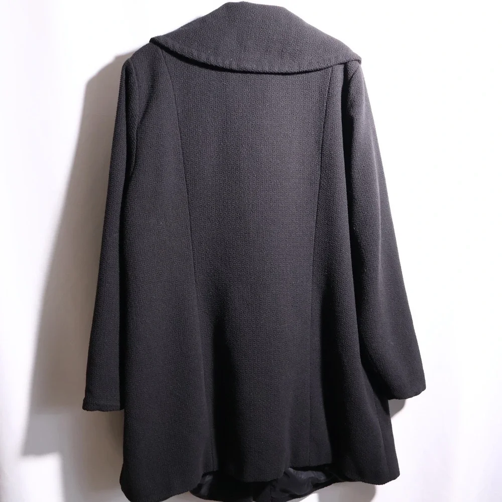 Torrid Womens Black Wool Blend Shawl Collar Mid Length Overcoat Plus Size 3 Coat